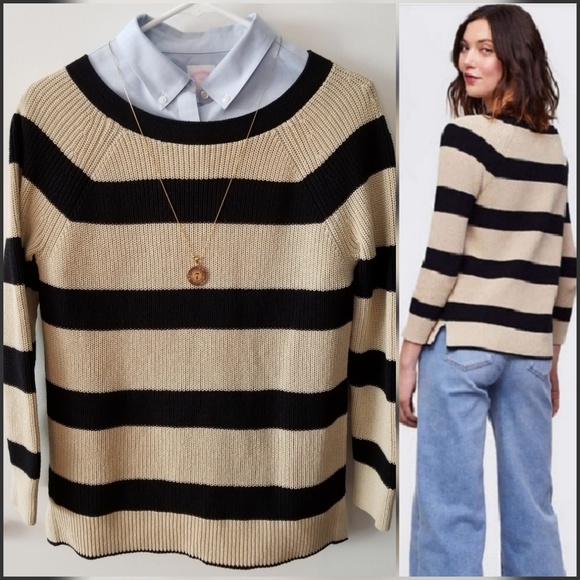 LOFT Sweaters - Ann Taylor Loft ] Striped Cable Knit Sweater